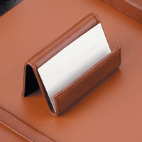 Tan Leather Business Card Holder
